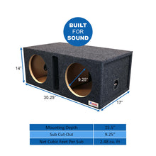 Atrend Dual 10" Vented Woofer Enclosure - Charcoal Carpet Covering