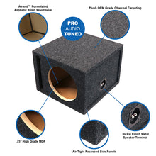 Atrend Single 10" Vented Woofer Enclosure - Charcoal Carpet Covering