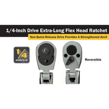 Titan 1/4" Drive x 12" Extra-Long Flex Head Ratchet