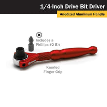 Titan 1/4" Drive x 4" Swivel Head Micro Bit Driver (Red)