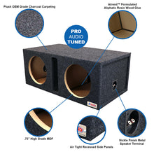 Atrend Dual 12" Vented Woofer Enclosure - Charcoal Carpet Covering