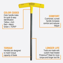 Bondhus Balldriver SAE Ball End HEX Long T-Wrenches 3/32" to 3/8" (10 Piece)
