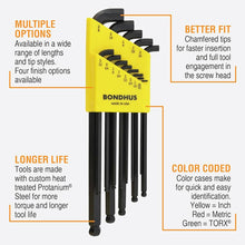 Bondhus Balldriver Stubby SAE Ball End HEX L-Keys: 0.050" to 3/8" (13 Piece)