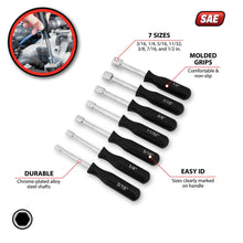 Performance Tool SAE Nut Driver Set (7-Piece Set)