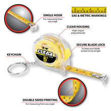 Performance Tool 6' Clear Mini Tape Measure