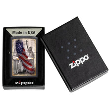 Zippo Bald Eagle and New York City - Black Matte