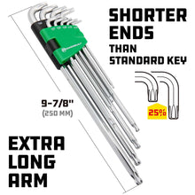Powerbuilt Stubby Long Arm Torx Key Wrench Set (9 Piece Set)