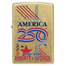 Zippo Windproof Lighter America250™ Liberty & Justice Color Image - Street Brass