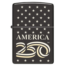 Zippo Windproof Lighter America250™ Laser Two-Tone - High Polish Black