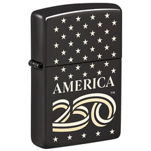 Zippo Windproof Lighter America250™ Laser Two-Tone - High Polish Black