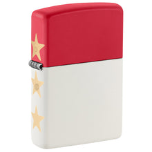 Zippo Windproof Lighter America250™ Base Model Laser Engrave - Red/White Matte w/ Blue Insert