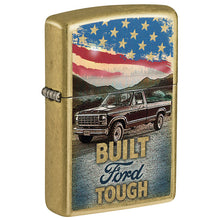 Zippo Windproof Lighter Ford Built Tough Color Image - Street Brass