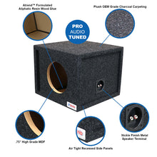 Atrend Single 8" Vented Woofer Enclosure - Charcoal Carpet Covering
