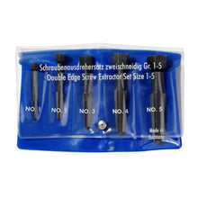 Knipex Screw Extractor Double-Edged Set 5 Parts Size 1 to 5 In Vinyl Pouch