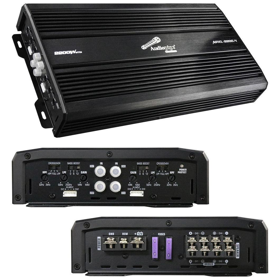 Audiopipe 4 Channel Amplifier 600W RMS/2200W MAX