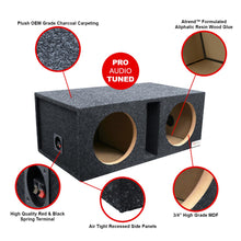 Atrend Pro-Series Dual 10” Vented-Divided Subwoofer Enclosure – Charcoal Carpet Covering