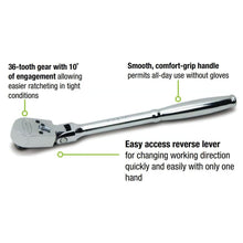 Williams 3/8" Drive Sealed Narrow Flex-Head Ratchet 36 Teeth