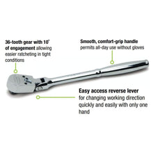Williams 3/8" Drive Sealed Narrow Flex-Head Ratchet 36 Teeth