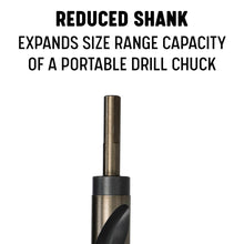 DRILL AMERICA 1-1/8 Reduced Shank HSS Black & Gold Contractor Drill Bit with 3-Flat Shank