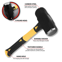 Performance Tool 4-Pound Sledge Hammer With Fiberglass Handle