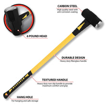 Performance Tool 6-Pound Sledge Hammer With Fiberglass Handle