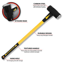 Performance Tool 8-Pound Sledge Hammer With Fiberglass Handle