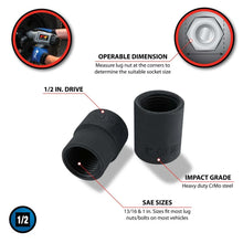 Performance Tool Emergency Lug Nut Removal Set Black