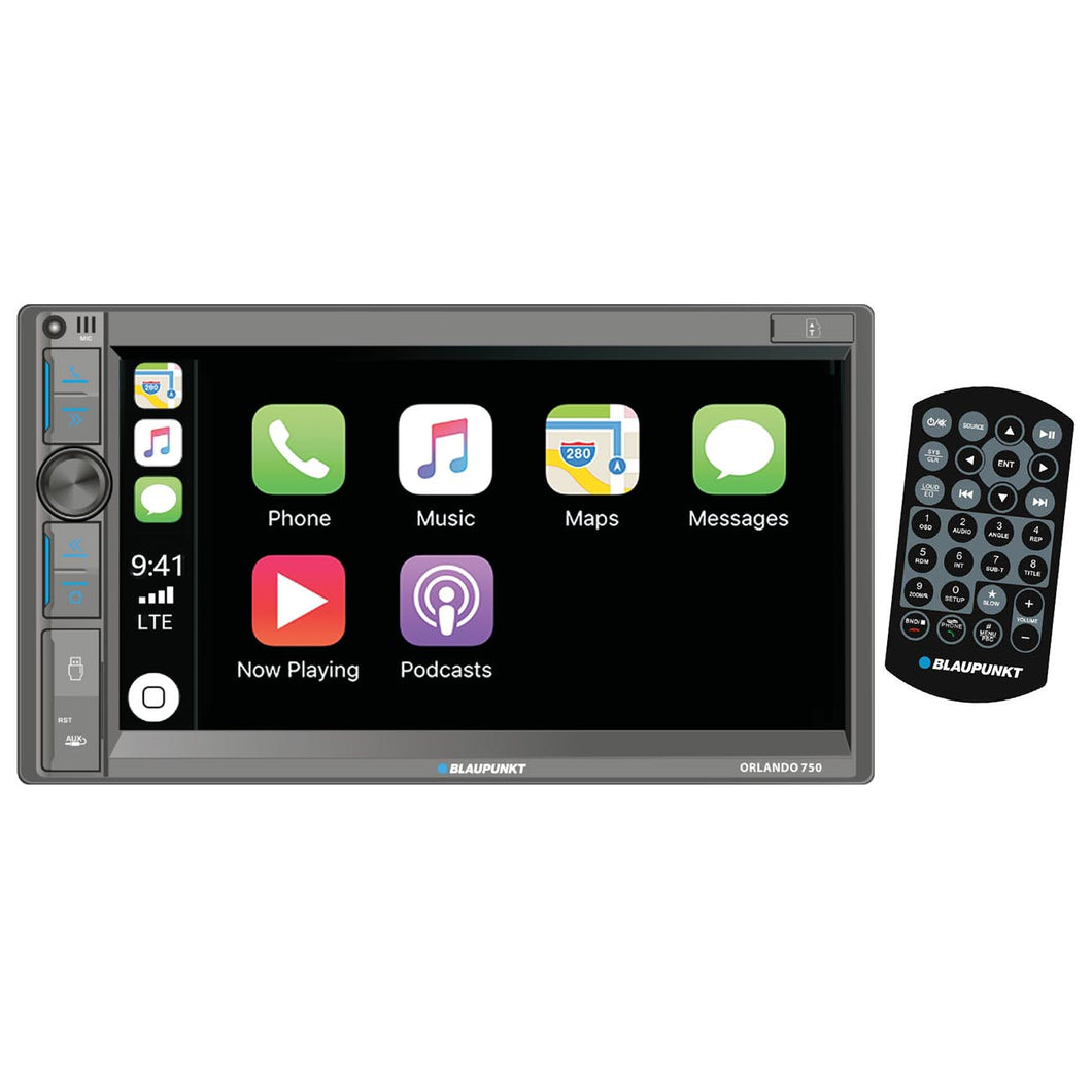 Blaupunkt 6.95″ Double DIN Mechless Receiver with Wireless Apple CarPlay / Android Auto & Bluetooth