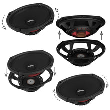 DS18 6x9” Neodymium Magnet Mid-High Loudspeaker 350W RMS/700W MAX 4-Ohm Rotating Recone Design Fo