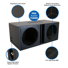 Atrend Dual 10" Slammer Slot-Port Vented Woofer Enclosure - Bedliner Finish