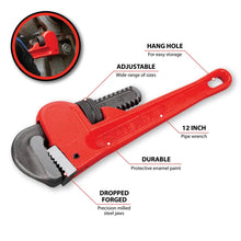 Performance Tool Heavy-Duty Adjustable Straight Pipe Wrench 8-inch