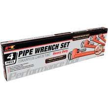 Performance Tool Heavy-Duty Adjustable Straight Pipe Wrench (4-Piece Set)
