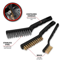 Performance Tool Brass/Stainless-Steel Wire Brush Set (3-Piece Set)