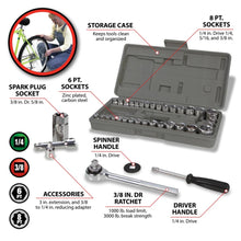 Performance Tool SAE/Metric Socket (1/4" & 3/8" Drive) and Bit Set (40-Piece Set)