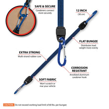 Performance Tool 12-Inch Flat Bungee w/ Carabiner