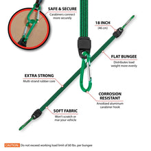 Performance Tool 18-Inch Flat Bungee w/ Carabiner