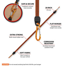 Performance Tool 30-Inch Flat Bungee w/ Carabiner