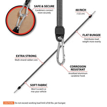 Performance Tool 48-Inch Flat Bungee w/ Carabiner
