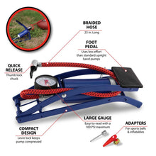 Performance Tool Foot Pump for Bike Tires and Sports Equipment