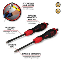 Performance Tool Diamond Tip Screwdrivers (2-Piece Set)