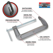 Performance Tool 8" Malleable Iron C-Clamp