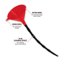 Performance Tool Funnel with 18-Inch Flex Spout Plastic  Red