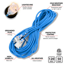 Performance Tool 16ga. 50' Extension Cord Blue