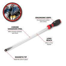 Performance Tool 12" Slotted Screwdriver with Magnetic Tip - 3/8"