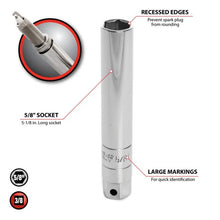 Performance Tool 3/8" Drive 5/8" Extra Long Spark Plug Socket