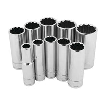 Performance Tool 3/8" Drive SAE 12-Point Deep Socket Set (10-Piece Set)