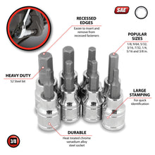 Performance Tool SAE Hex Bit Socket Set 3/8" Drive (8 Piece)