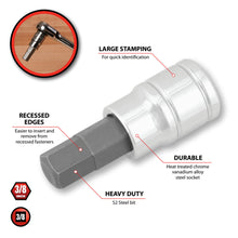 Performance Tool 3/8" Hex Bit Socket Set 3/8" Drive