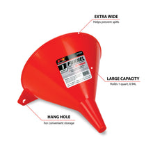 Performance Tool All Purpose Funnel 1 Quart Capacity Red