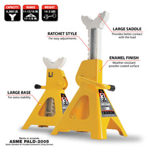 Performance Tool Ratchet Style 3-Ton Jack Stands - Yellow (Pair)